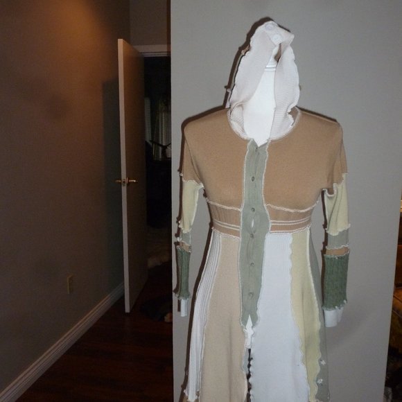 Slightly Unhinged Tops - Vintage hippie knitted cardigan with hoodie